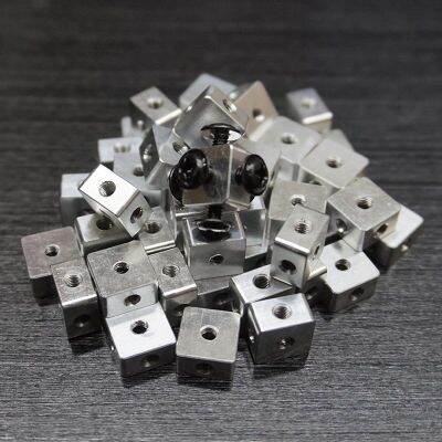 Tiga Sisi Nut Square Fixed Block Square Corner Lock Nut M3 Enam Sisi Benang Plat Link Blok Sekrup untuk Memperbaiki Acrylic Kotak