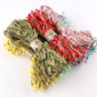 [COD] leaf weaving hemp decorative lace green bouquet handmade art tied flower belt packaging