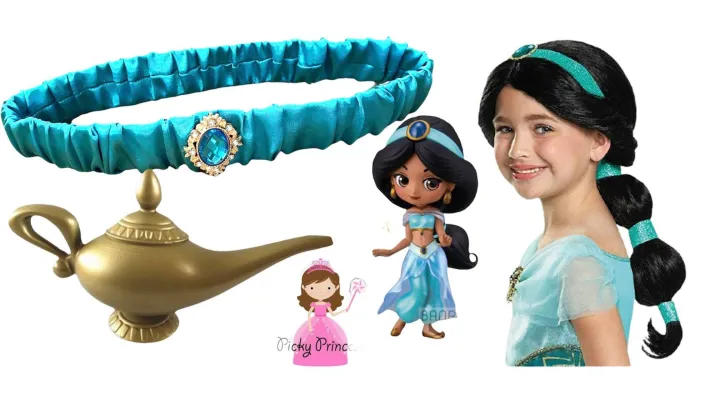 Princess Jasmine Hair full wig jasmine headband cosplay magic lamp  accessories stone headband aladdi n | Lazada PH