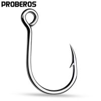 【YF】 PROBEROS 20pcs Single Fishing Hooks 6-4-2-1-1/0-2/0-3/0 Big Eye Fishhooks High Carbon Steel Barbed Sharp for Lure Pesca