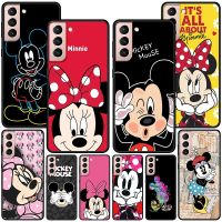 เคสกันกระแทกลายการ์ตูนมินนี่เมาส์สำหรับ Samsung Galaxy S23,S22เบาพิเศษ S10 5ก. S10e เคสครอบโทรศัพท์มือถือ TPU สีดำนุ่ม S9 S8