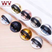 WV Non Punching Rubber Door Stopper Sticker Hidden Door Holder Catch Floor Mounted Zinc Alloy Nail-free Door Stop Door Hardware