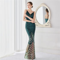 Evening dress womens new banquet Sequin fishtail prom party dress long gown formal birthday dress wedding dress