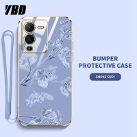 YBDเคสสำหรับโทรศัพท์ดีไซน์ใหม่ Vivo V25 Pro 5G V25 5G V25E เคส คุณภาพสูงสไตล์หรูหราฝาหลังลายดอกไม้ Bauhinia มีฟรีสายคล้อง