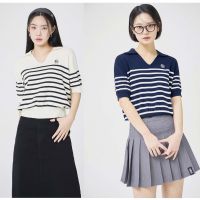 FLMNT(W) LINE COLLAR KNIT - IVORY / Navy