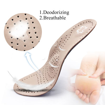 KOTLIKOFF Orthopedic Insoles For Genuine Leather Orthotic Arch Support Inserts Sweat-Absorbent Breathable Flat Feet Shoes Soles