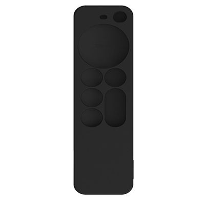 Anti-Lost Protective Case Anti-Slip Durable Silicon Cover for Apple TV 4K 2Nd Gen Siri Remote Control (Black)