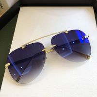 Luxury  Designer Fashion Oval Rimless SunglassesSummer Glasses Fashion Sun glasses For Men Women UV400 Sunglasses Rotary Tool Parts Accessories