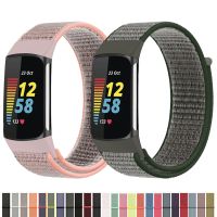 Tali untuk Fitbit Charge 5 Jam Tangan Pintar Aksesori Olahraga Nilon Gelang Loop Gelang Correa Pulsera untuk Fitbit Charge 5 Band