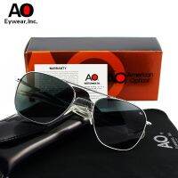 {Paopao glasses}AO Aviation แว่นตากันแดดผู้ชายพร้อมกล่องเดิมกรณีทำความสะอาดผ้า Vintage Retro แว่นตากันแดด American Optical Gafas De Sol Hombre