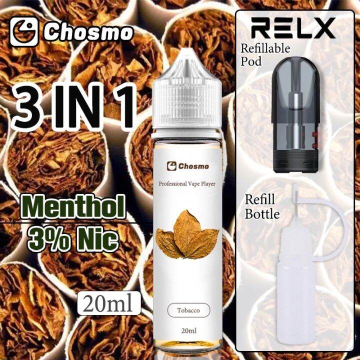 Chosmo relx flavor juice Nic salt ejuice 20ml refill in any cartridge