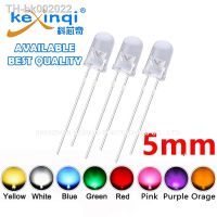 ✧❏ 100Pcs F5 5MM Round LED Diode Ultra Bright White Green Red Blue Yellow Orange Pink Purple DIY Transparent Light Emitting Diod