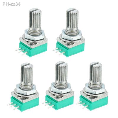 【YF】◆  5Pcs Potentiometers Industrial Switches RK097 RK097N 3Pin B1K 5K 10K 20K 50K 100K 500K Audio Shaft 15mm Amplifier