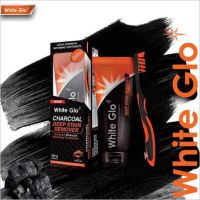 White Glo Charcoal Deep Stain Remover 150g.+Toothpaste ยาสีฟันยอดขายอันดับ 1 ของออสเตรเลีย