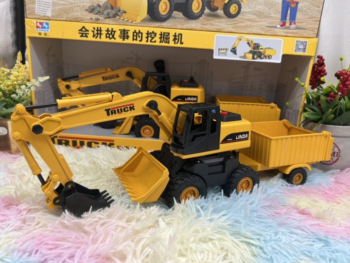 รถเด็กเล่น-ของเล่นเด็ก-รถแม็คโคร-รถก่อสร้าง-รถตักดิน-รถพ่วง-รถลาก-รถเกตุดิน-รถตักดิน-truck-engineering-truck-no-8068