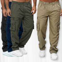 Autumn new mens casual multi-pocket baggy straight-leg overalls outdoor pants fitness pants