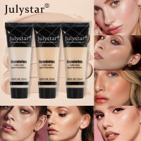 Julystar ครีมรองพื้นชนิดเหลวเนื้อด้านปกปิดได้อย่างเรียบเนียนควบคุมความมันกันน้ำคงทนการแต่งหน้าบนใบหน้า