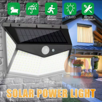 โคมไฟโซล่าเซล LED solar light wall light ไฟติดผนัง 3โหมด 212 LED ไฟ led ไฟโซล่าเซล