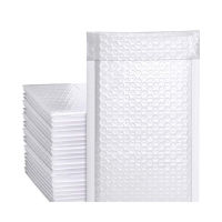 50Pcs White Pearlescent Film Poly Mailer Bubble Waterproof Shockproof Padded Envelopes for Gift Packaging Lined Self Seal Bag