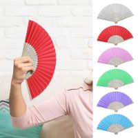 Chinese Japanese Folding Paper Fan Wooden Shank Shank Classical Dances Party Performance Handheld Paper Fan Bridesmaid Abanico