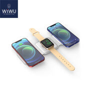 WIWU 3 Trong 1 Sạc Không Dây, Đế Từ Tính Có Thể Gập Lại 3 Trong 1 Trạm Sạc