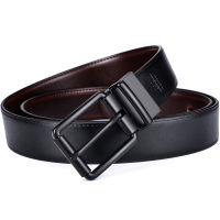 Mens Leather Reversible Belt Casual Jean Roller Buckle 34MM One Reverse for 2 Colors