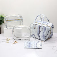 Portable makeup bag ins, large wash capacity travel bag transparent waterproof skin care storage box large cosmetic organize