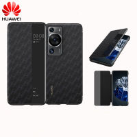 ?คุณภาพสูง?Huawei ดั้งเดิม P60โปร P60Pro ฝาพับหนังเคสโทรศัพท์มือถือสมาร์ทวิวหน้าต่างรับสายปฏิเสธการโทรรองรับ Fundas Capas