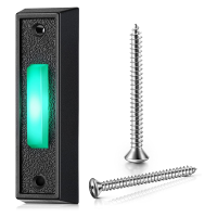 【DT】Botão de campainha com fio com luz LED  Interruptor do abridor da porta na parede  Substituição do botão do anel da campainha  1pc