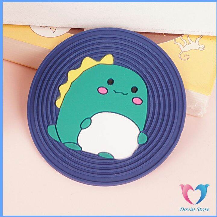 dovin-วัสดุกันลื่น-ทนความร้อน-ล้างได้-ที่รองแก้ว-pvc-ลายการ์ตูน-cartoon-pvc-coaster