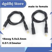 Dgdfhj Shop 0.5/3/1.5m DC male to male female power supply connector Extension Cable 18awg wire Adapter 19v 24v for strip camera 5.5X2.5mm