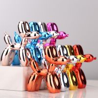 NEW Electroplating Balloon Dog Figurines Nordic Resin Puppy Statue Living Room Desktop Home Decoration Simulation Animal Statue