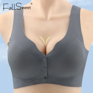 Women's Vest Type Underwear Gathered Breast Feeding Bra With Front Buckle  Bra