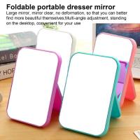 Desktop Makeup Mirror Foldable Anti-fog Makeup Tool Simple Portable Princess Mirror for Room Decor Mirrors