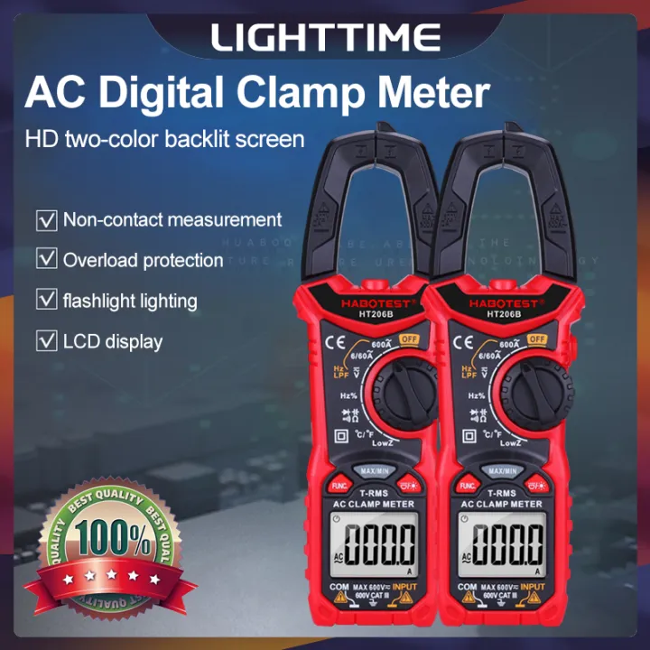 Ht V A Ac Dc Digital Clamp Meter Multimeter Pinza Amperimetrica True Rms High Precision