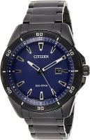 Citizen Eco-Drive Weekender Quartz Mens Watch, Stainless Steel, Black (Model: AW1585-55L)