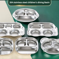 304 Stainless Steel Tableware Plate Food Creative Table Plates For Children Dinner Lunch Kitchen Convenience Food Tray Household