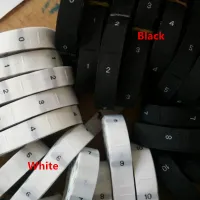100PCS สีดำ/สีขาวผ้าโพลีเอสเตอร์ป้ายขนาดเสื้อผ้าเด็กแท็กทอ 0 , 1 , 2 , 3 , 4 , 5 , 6 , 7 , 8 , 9 , 10-Suieir