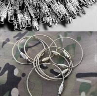 10pcs Stainless Steel Wire Keychain Cable Key Ring for Outdoor Hiking