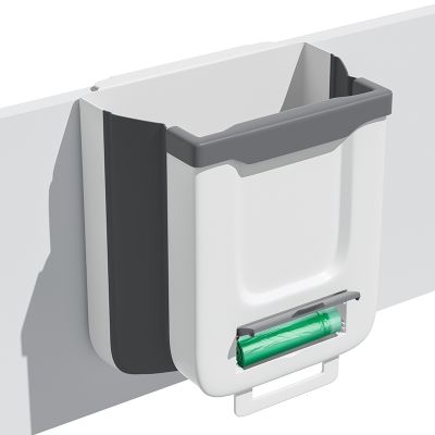 hot！【DT】◄❍  Folding Trash Can And Car 7L/10L Wall Mounted Bin Cabinet Door Hanging with