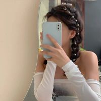 【cw】 Korean Internet Influencer Pearl Hair Rope ided Hair Chain Summer Headband Hair Accessories All-Match Side Tassel Hairpin 2021 Years of the New