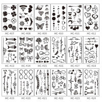 Tattoo Sticker Black Lined Rose Forest Conslation Waterproof Temporary Fake Tattoos Arm for Sexy Fashion Women Body Art