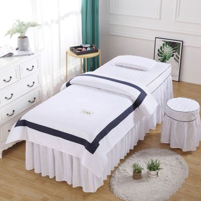 【jw】۩♘  4 pçs glenn salão de beleza jogo cama pele-friendly lençóis para massagem spa bedskirt stoolcover fronha dulvet capa conjuntos