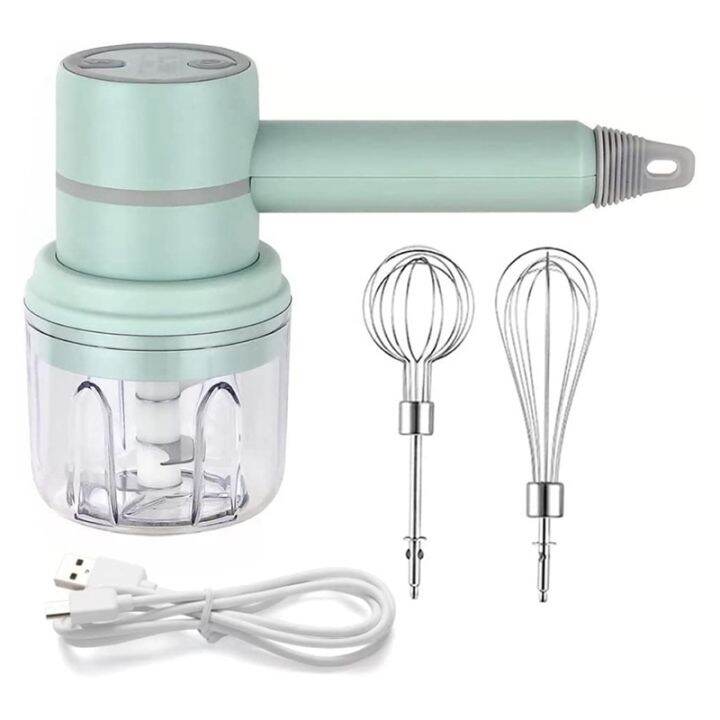 Hand Mixer Cordless Electric Blender Portable Multi-Purpose Food Beater ...