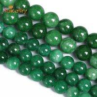 【YF】 Esmeralda Jades Contas para Fazer Jóias Rodada Loose Stone Beads Pulseira DIY Acessórios Colar 4mm 6mm 8mm 10mm 12mm 15 pol