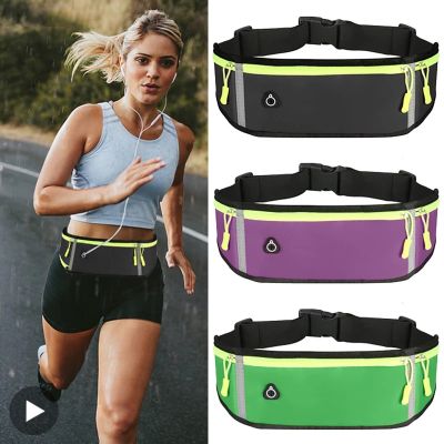 Sport Waterproof Running Fanny Waist Bag Pack For Women Men Belt Pouch Male Nylon Lady Kangaroo Bum Hip Banana Belly Small Side Running Belt