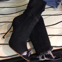 Women Boots High Quality Denim Over The Knee Boots Women High Heels Women Shoes Peep Toe Tassel Jean Boot Ladies Shoes