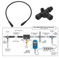 สำหรับสายเคเบิล NMEA 2000แบบดร็อปแบร์โบน M12ขั้วต่อแบบเกลียวยาว5ขาความแข็งแรงสูงสำหรับอุปกรณ์เรือ