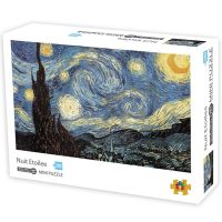 42X30cm ปริศนาขนาดเล็ก1000ชิ้นสำหรับ S Van Gogh Starry Night จิ๊กซอว์20กระดาษออกแบบของเล่นสำหรับเด็กลมพายุสมอง