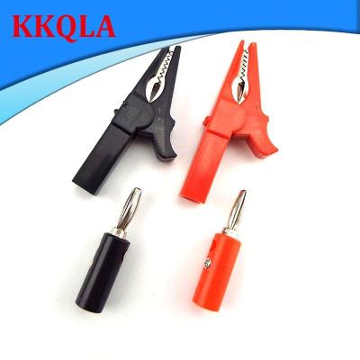 QKKQLA 55mm Alligator Clip+ 4mm Banana Plug Test Probe With Banana Plugs Cable Clamp Clips Socket Battery Red Black